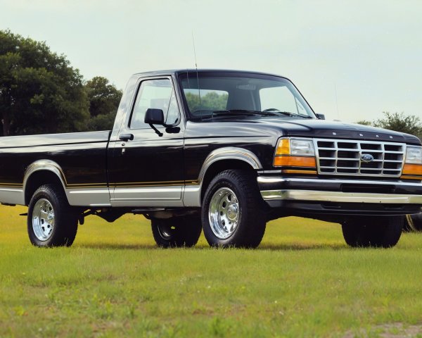 Classic Ford Pickup Truck in Black with Silver Accents