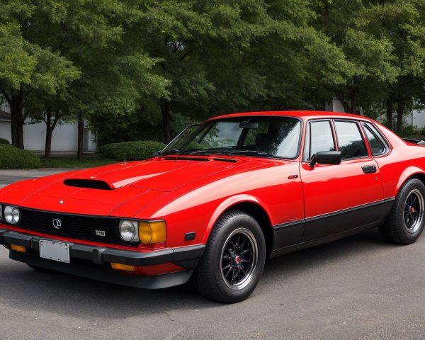 Classic Red Sports Car with Sleek Design and Features