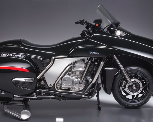 Sleek Black and Red Modern Motorcycle Design Features