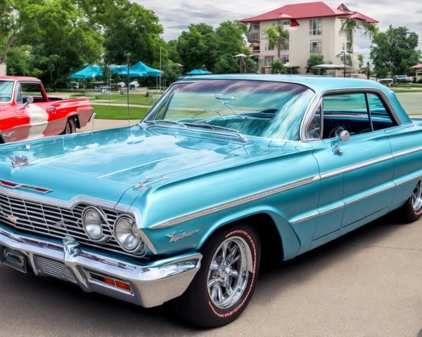 Classic 1964 Chevrolet Impala in Light Blue Finish