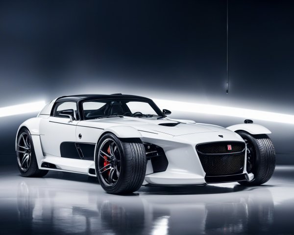 Sleek White Sports Car with Bold Design Elements