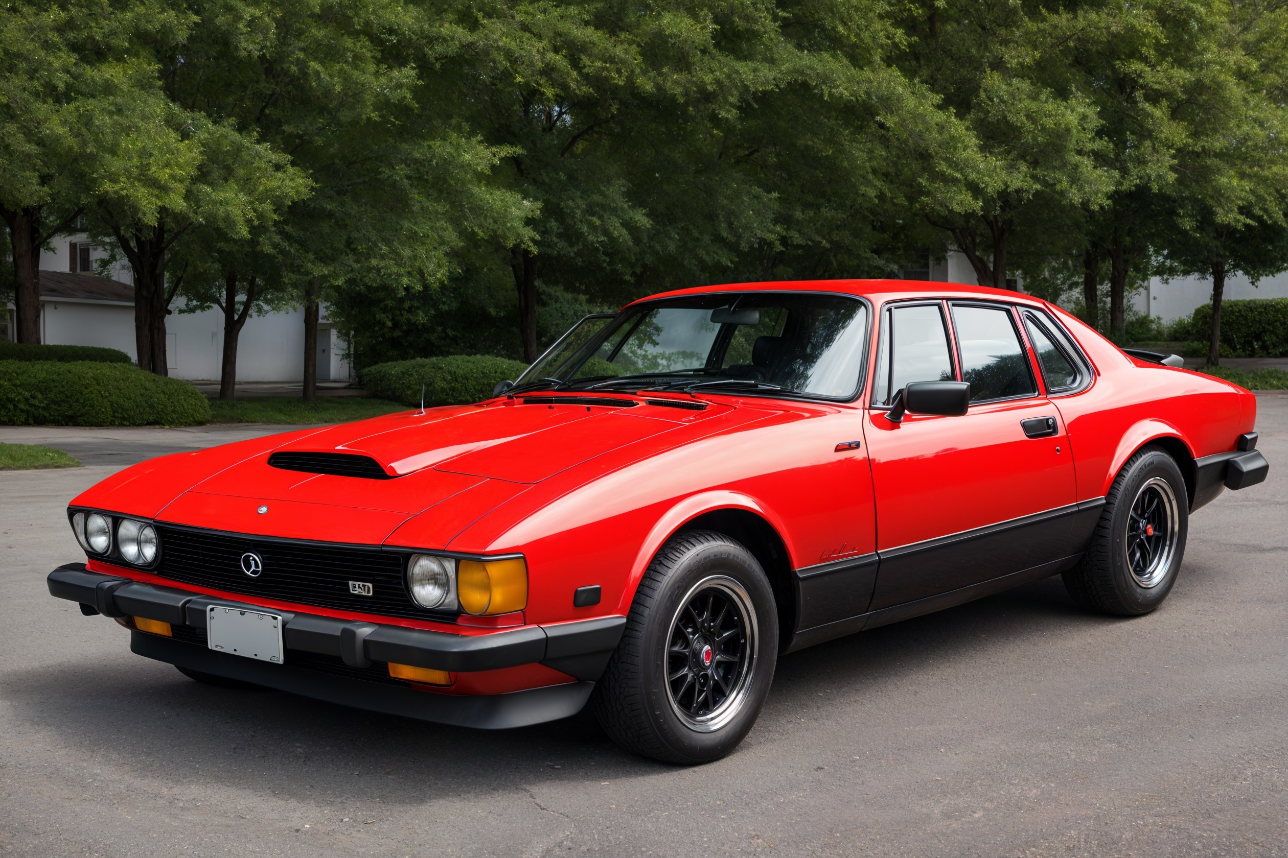 Classic Red Sports Car with Sleek Design and Features