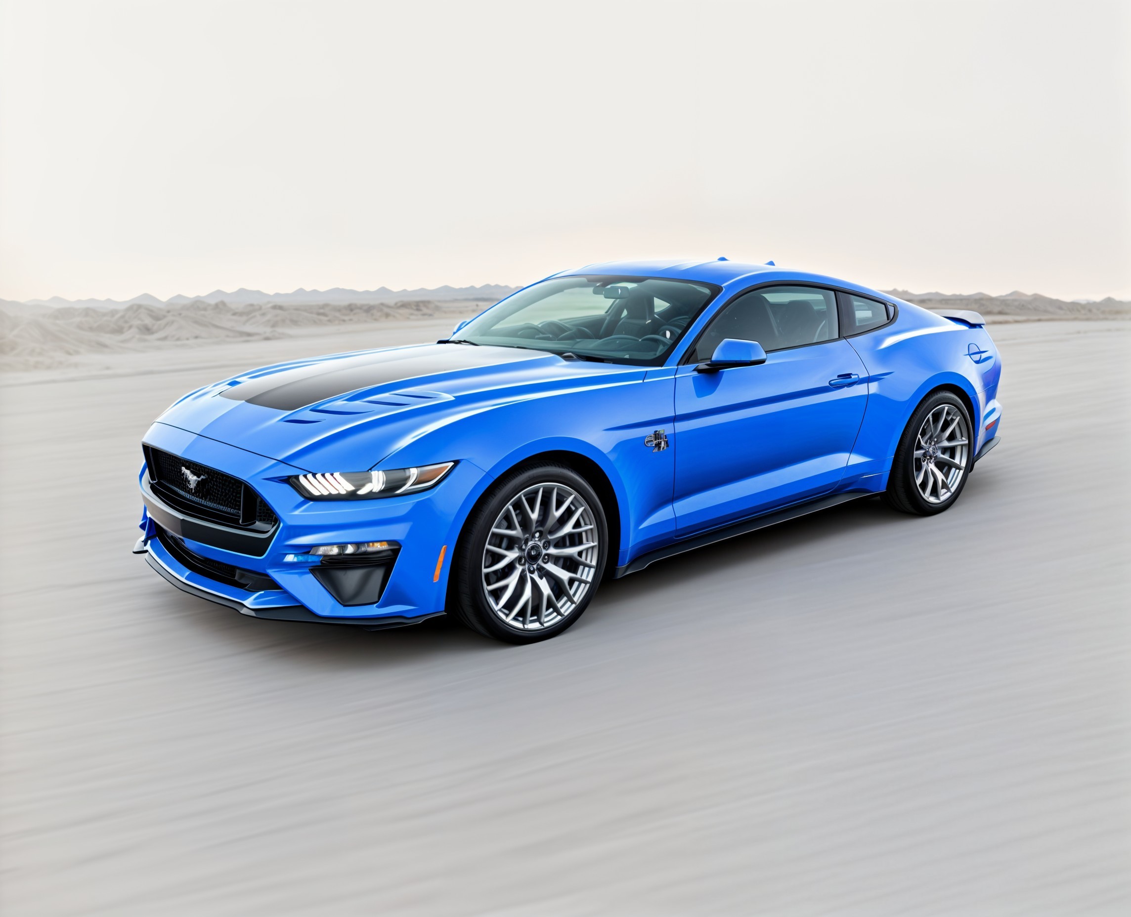 Blue Sports Car on Sandy Dunes with Sleek Design