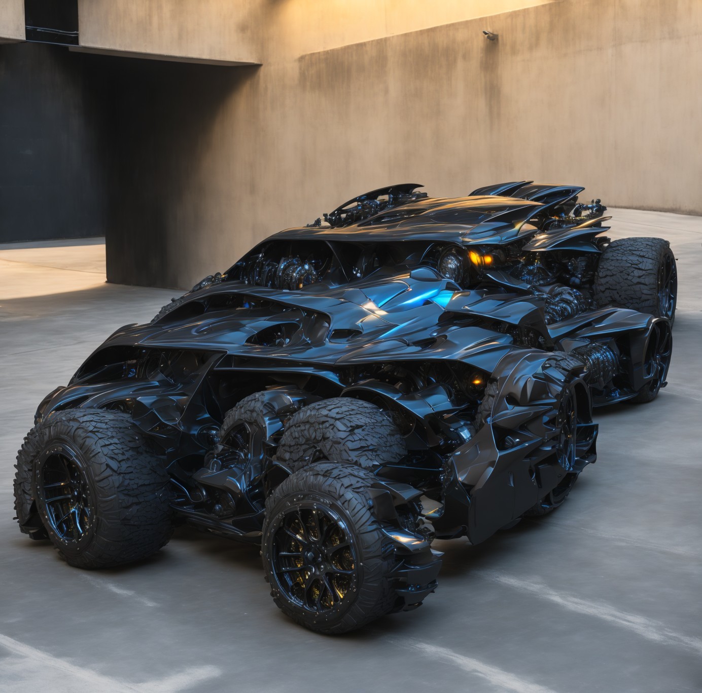 Futuristic Vehicle with Glossy Finish and Bold Design