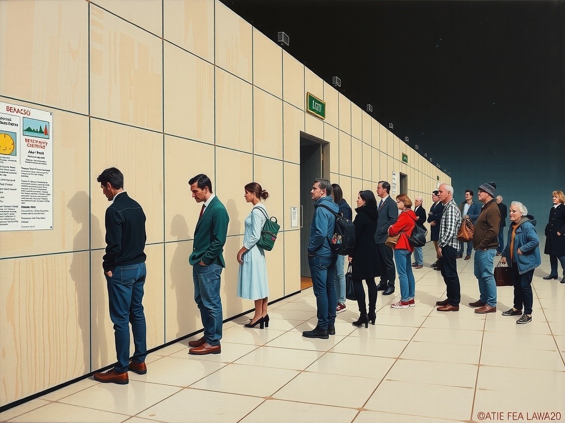 Diverse Group Reading Poster Against Minimalist Wall