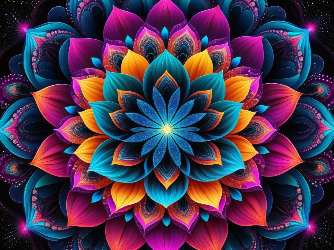 Vibrant Floral Pattern with Rich Colors and Depth