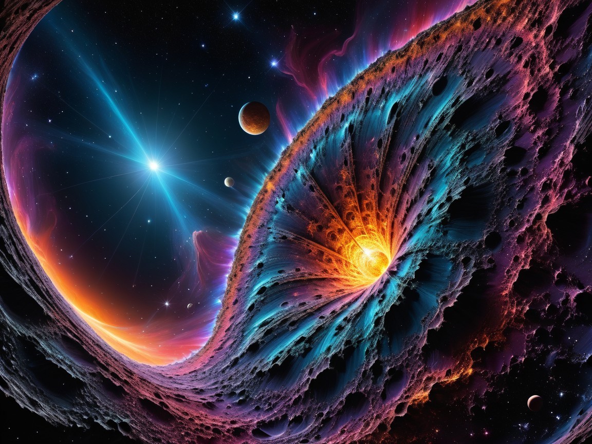 Abstract Spiral Structure in Vibrant Cosmic Scene