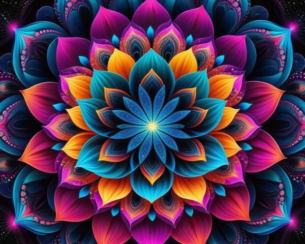 Vibrant Floral Pattern with Rich Colors and Depth