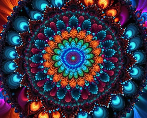 Vibrant Intricate Mandala with Colorful Patterns