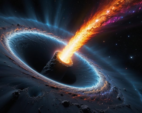 Digital Painting of a Black Hole with Lava Flow