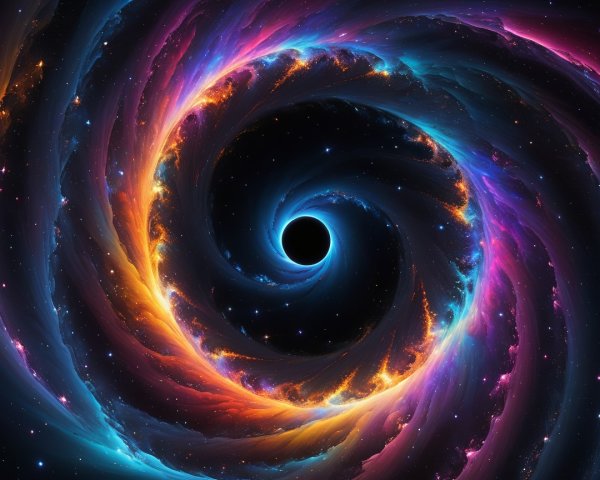 Vibrant Spiral Galaxy with Colorful Cosmic Features