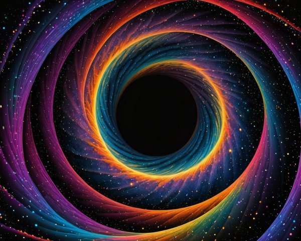 Cosmic Swirl of Colors in a Starry Space Scene