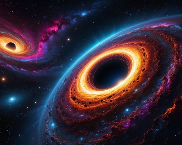 Cosmic Scene of Two Black Holes with Vibrant Galaxies