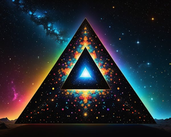 Cosmic Scene with Triangular Structure and Galaxies