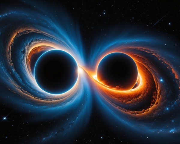 Cosmic Scene of Entwined Black Holes in Space