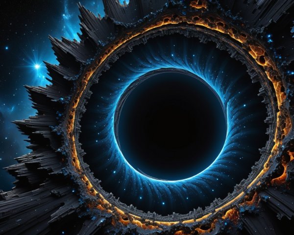 Cosmic Vortex Surrounded by Jagged Structures and Stars