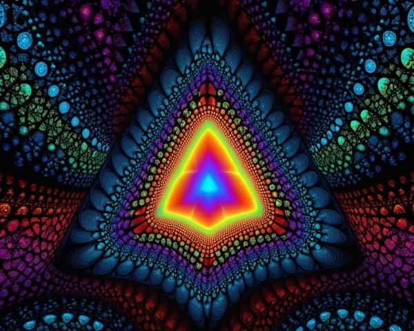Fractal Design with Triangular Shape and Bright Colors