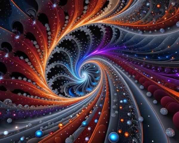 Fractal Design in Cosmic Colors and Intricate Patterns