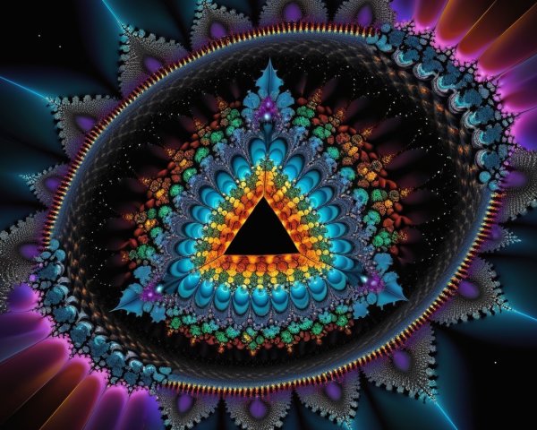 Hyperdetailed Kaleidoscopic Fractal Mandala Design
