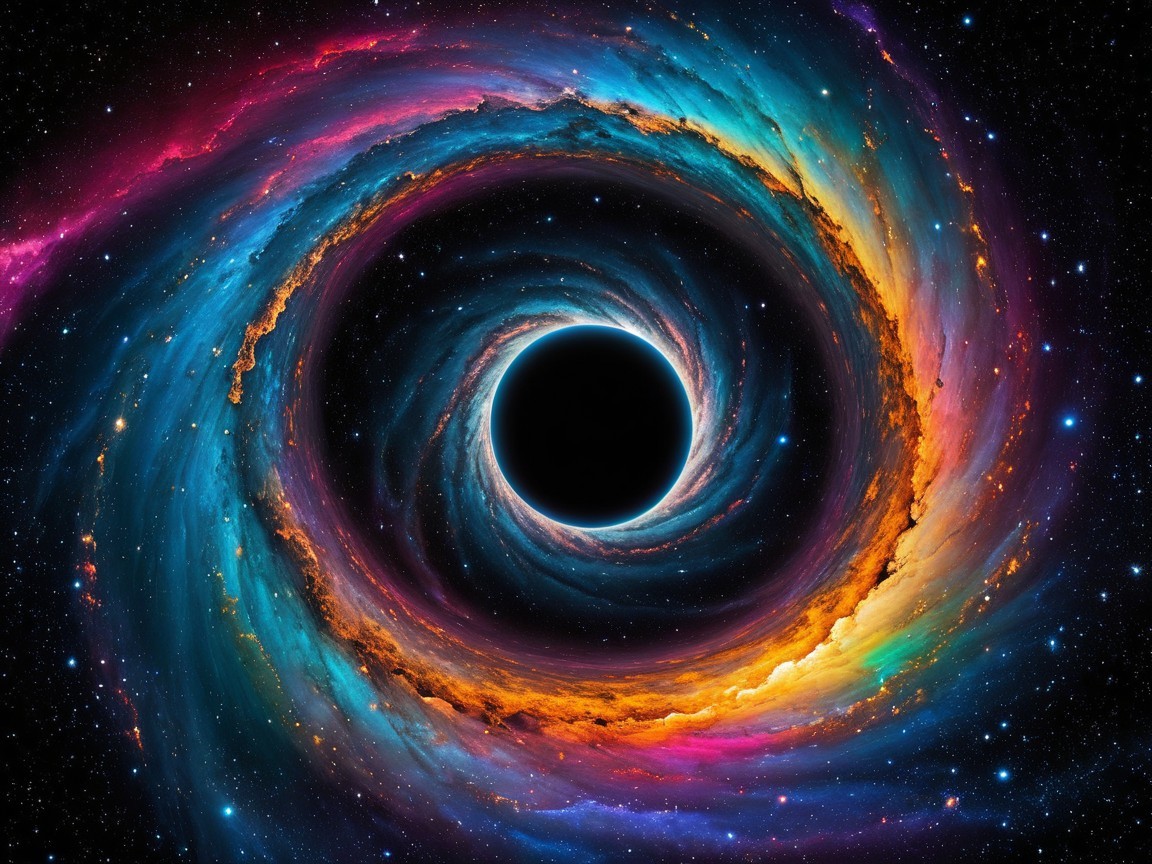 Vibrant Cosmic Vortex Surrounding a Black Hole