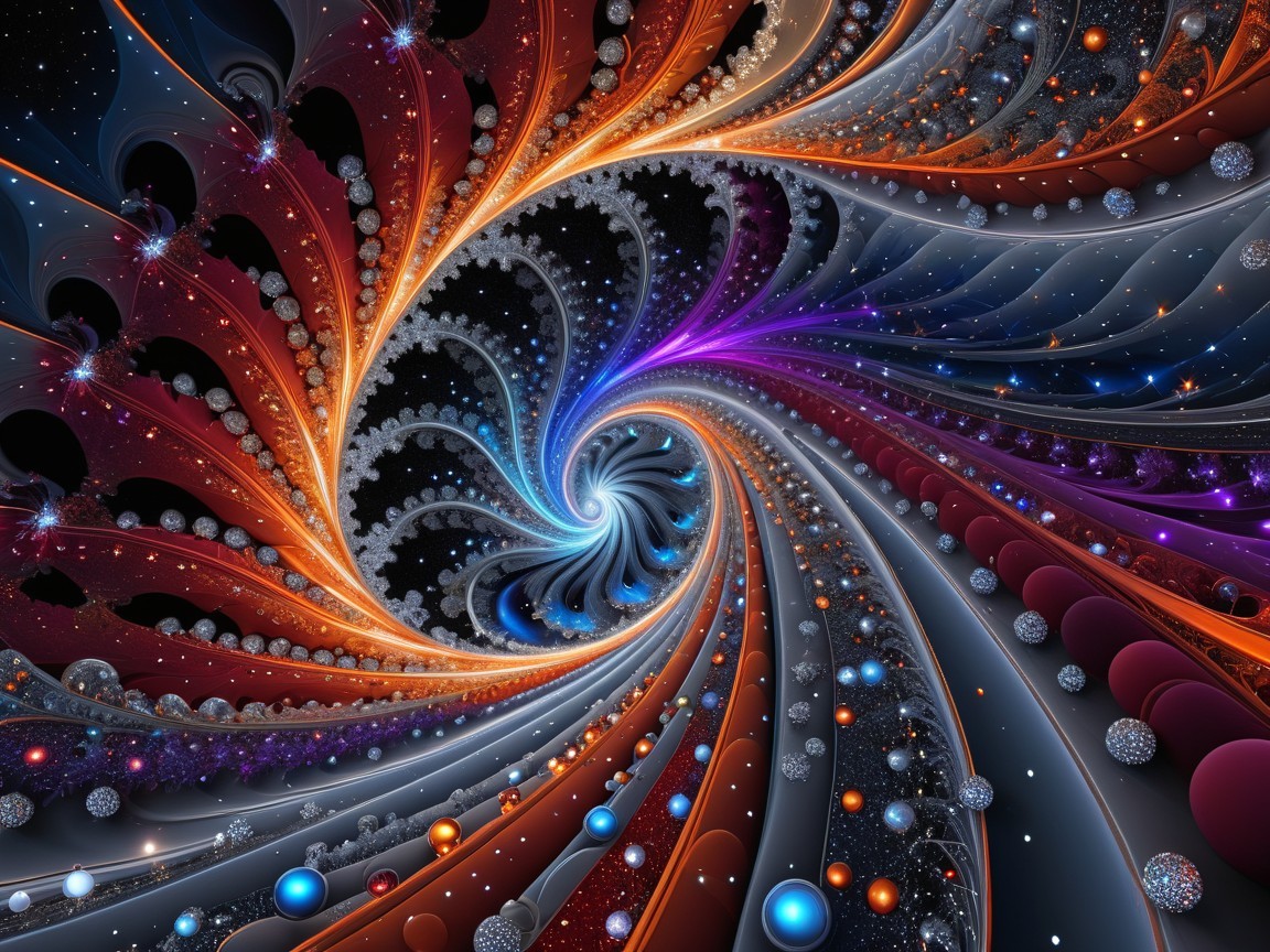 Fractal Design in Cosmic Colors and Intricate Patterns