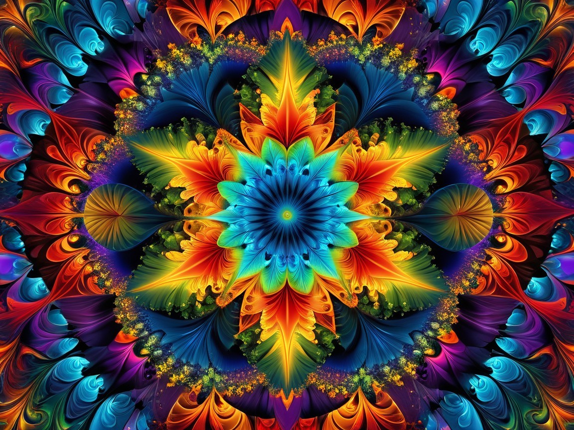 Vibrant Intricate Mandala with Colorful Floral Design