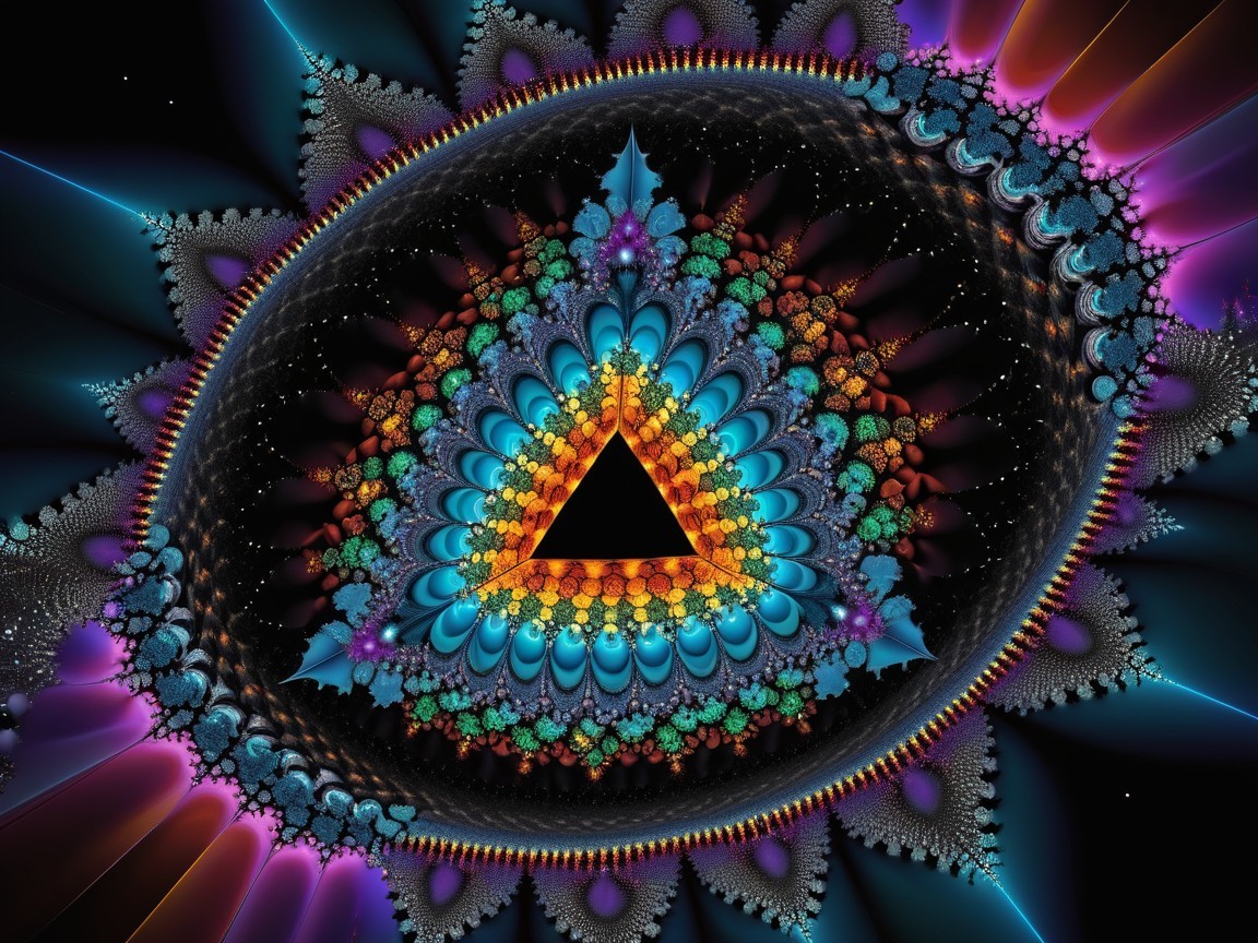 Hyperdetailed Kaleidoscopic Fractal Mandala Design