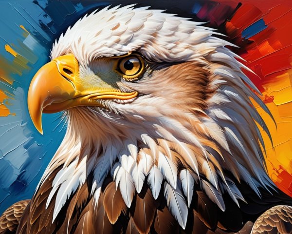 Close-Up of Majestic Eagle with Detailed Feathers