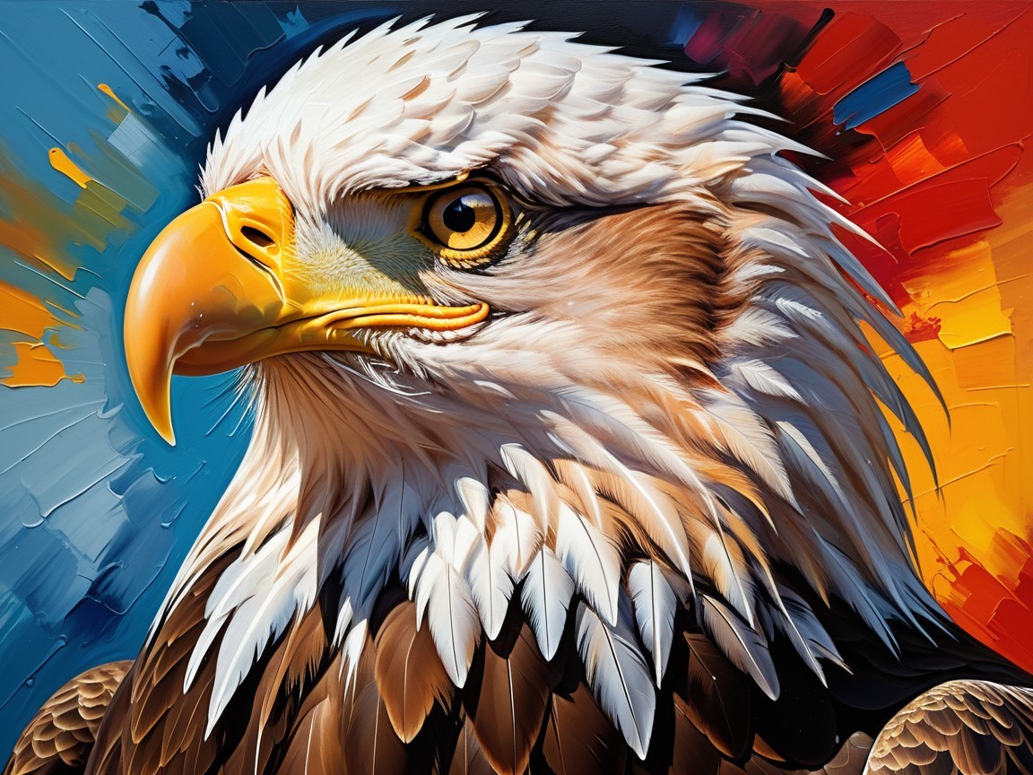 Close-Up of Majestic Eagle with Detailed Feathers