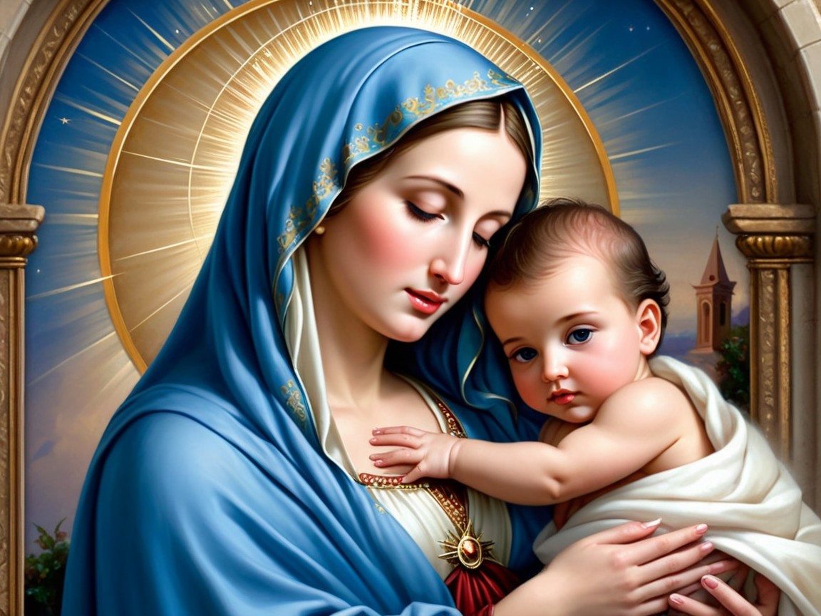 Iconic Madonna and Child with Serene Expression