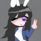 Anime Character with Black Hair and Bunny Ears
