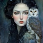 Digital Portrait of a Child in Kimono with Flowers