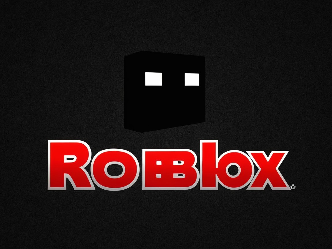 Roblox Logo with Stylized Cube and Dark Background