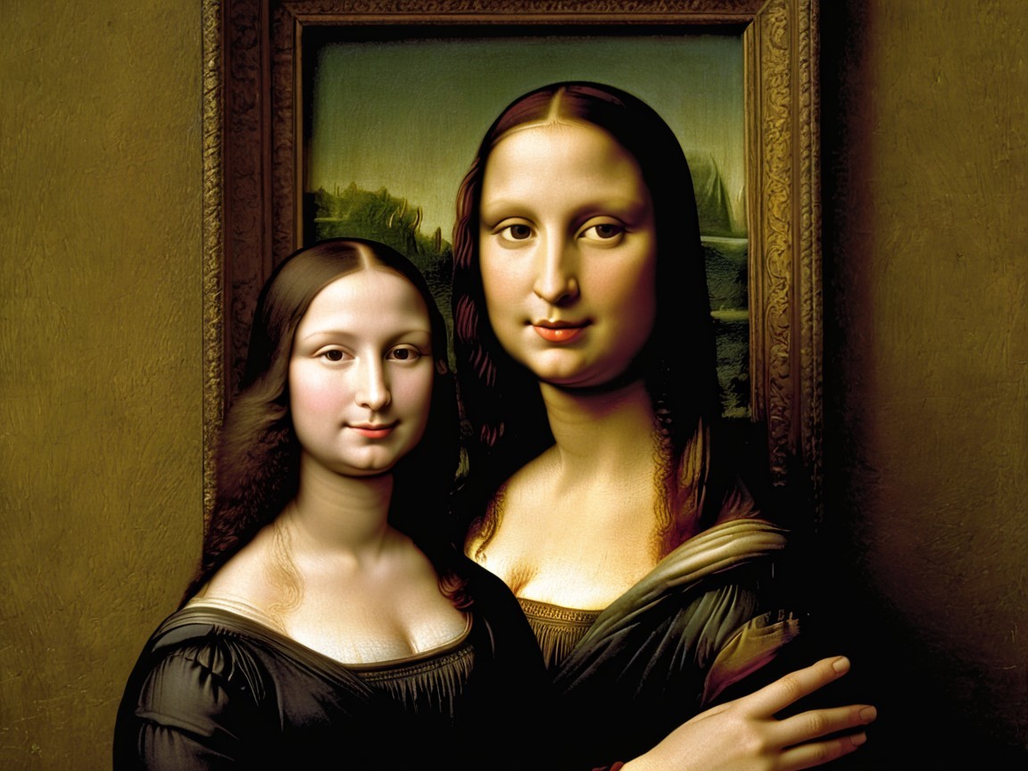 Renaissance-Inspired Portrait of Two Figures Together