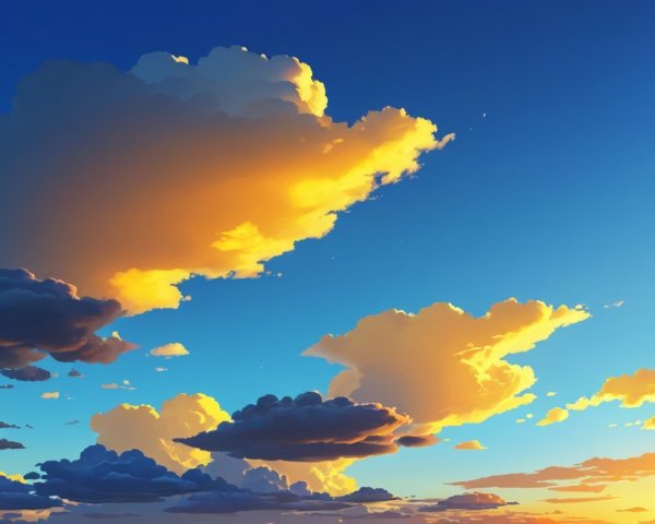 Stunning Sunset Sky with Colorful Clouds and Serenity