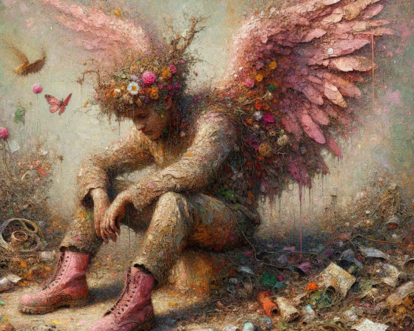 Figure with Colorful Wings in Chaotic Environment