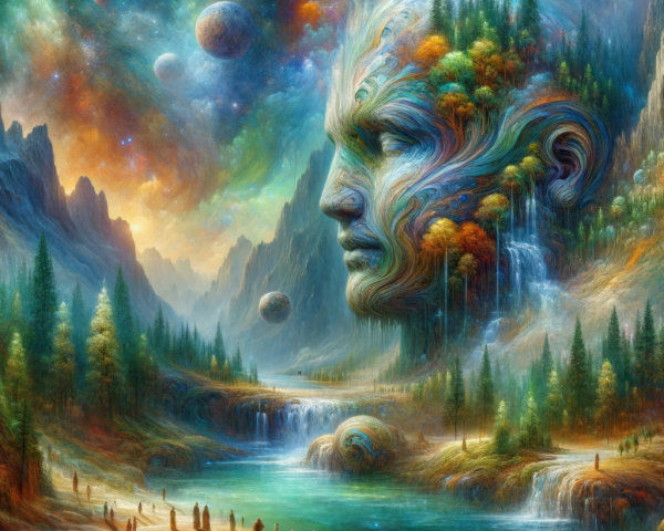 Surreal Landscape of Nature and Cosmic Elements