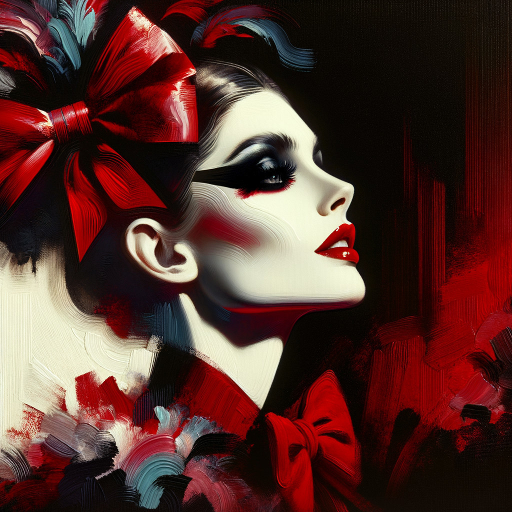 Stylized portrait of a woman with dramatic makeup