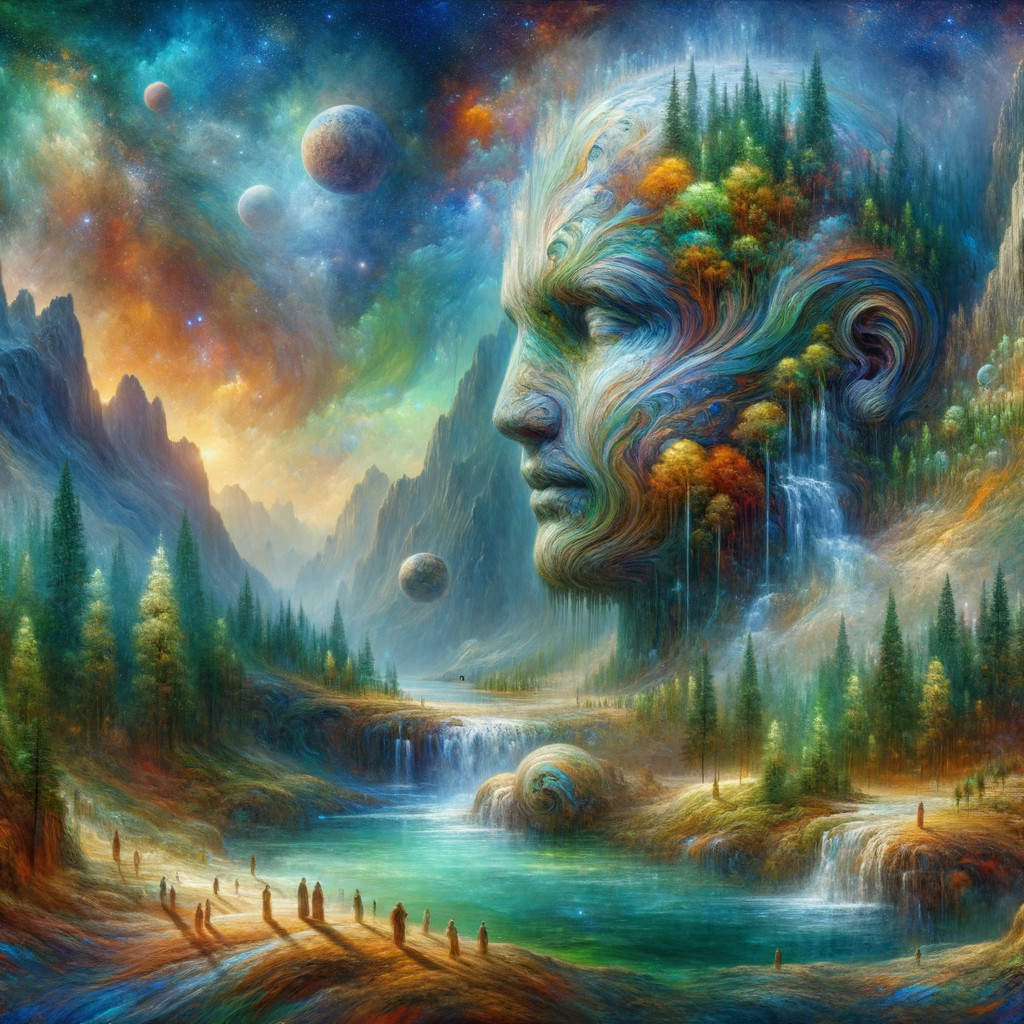 Surreal Landscape of Nature and Cosmic Elements