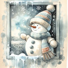 Cheerful Snowman in a Festive Winter Scene