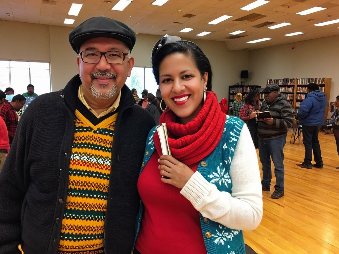 Smiling Couple in Festive Room Setting