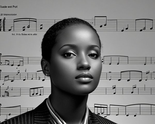 Black-and-white portrait of a woman in a suit
