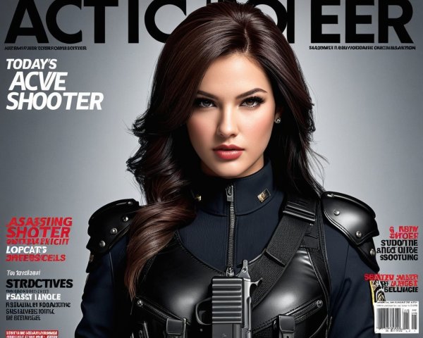 Confident Woman in Tactical Gear on Magazine Cover
