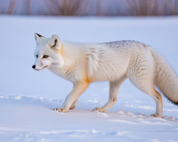 Solitary Arctic Fox in Pristine Snowy Landscape
