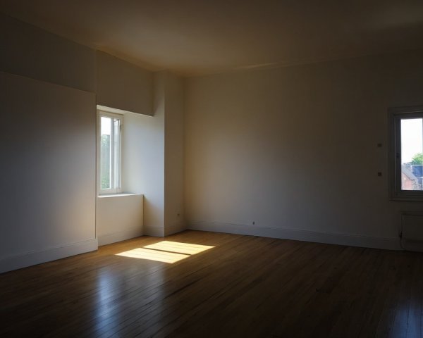 Spacious Empty Room with Wooden Flooring and Light