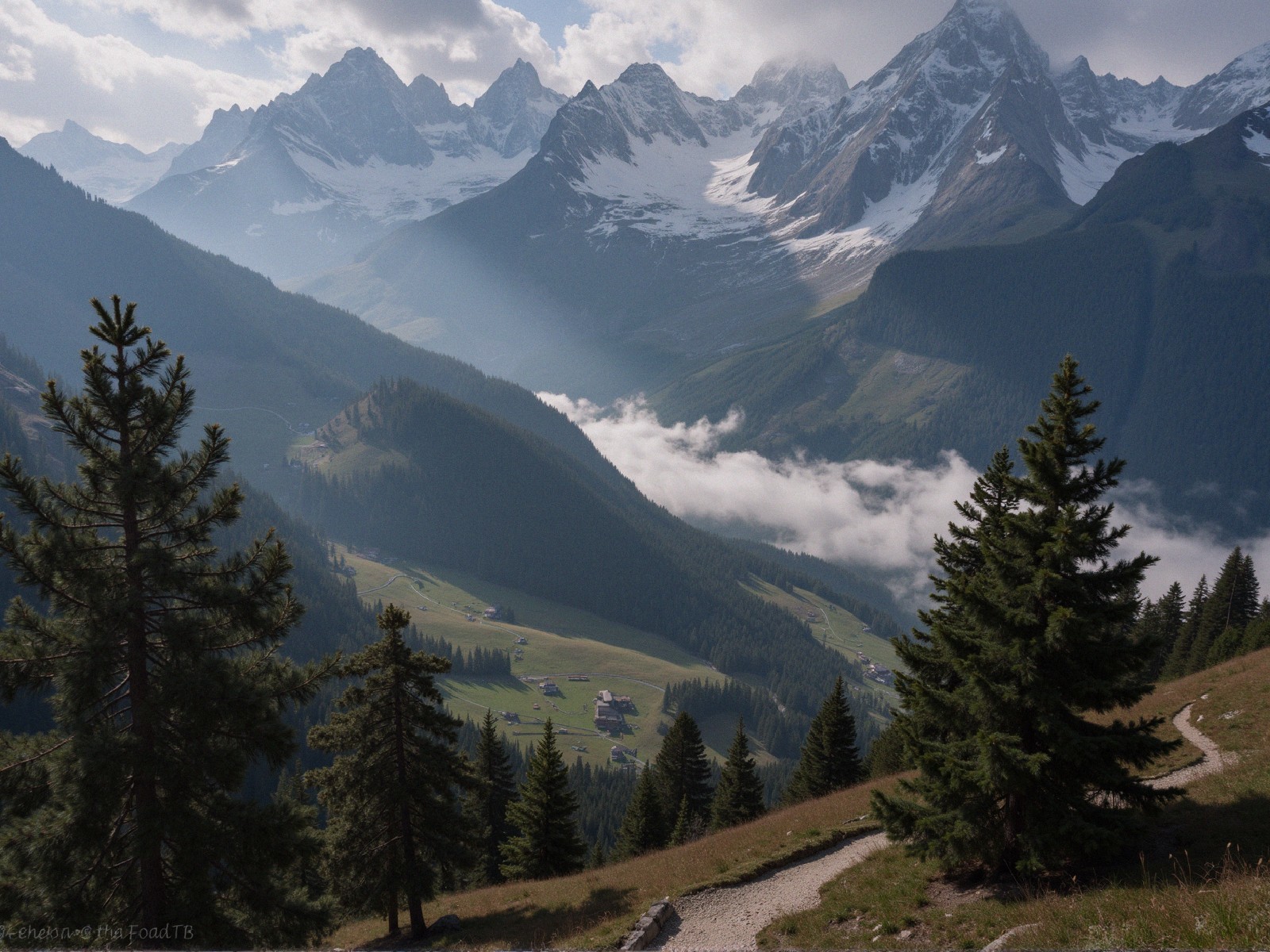 Majestic Mountains and Lush Green Valleys Landscape