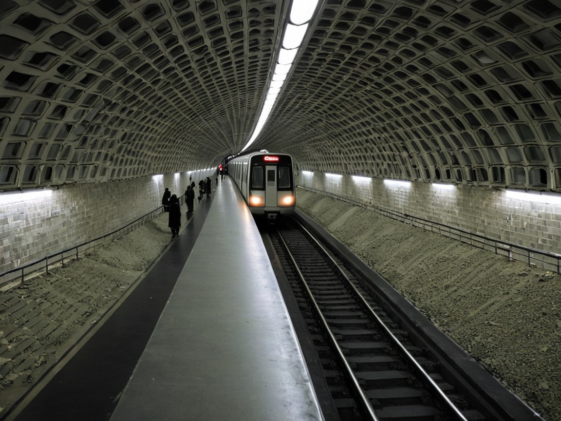 Modern Subway Station with Curved Architectural Design