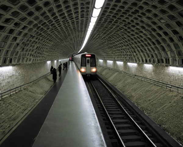 Modern Subway Station with Curved Architectural Design