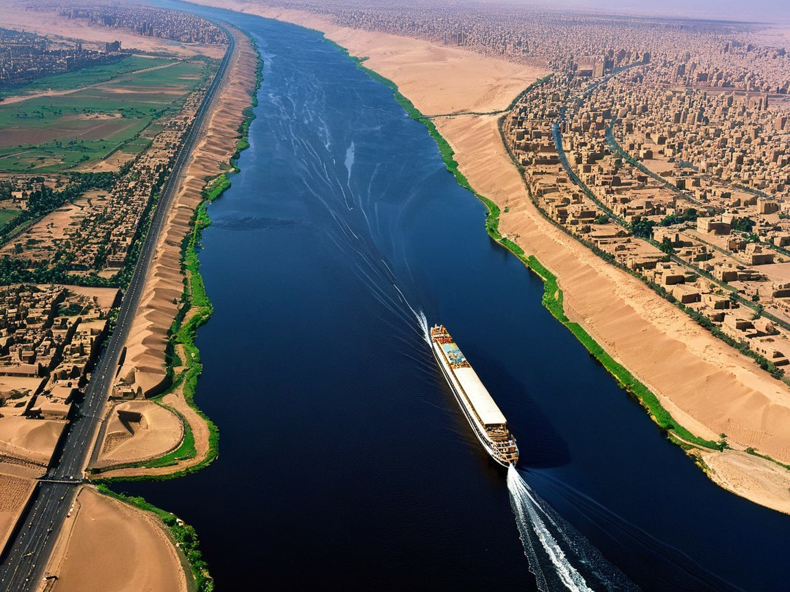 Desert River Journey: Nature Meets Urban Life