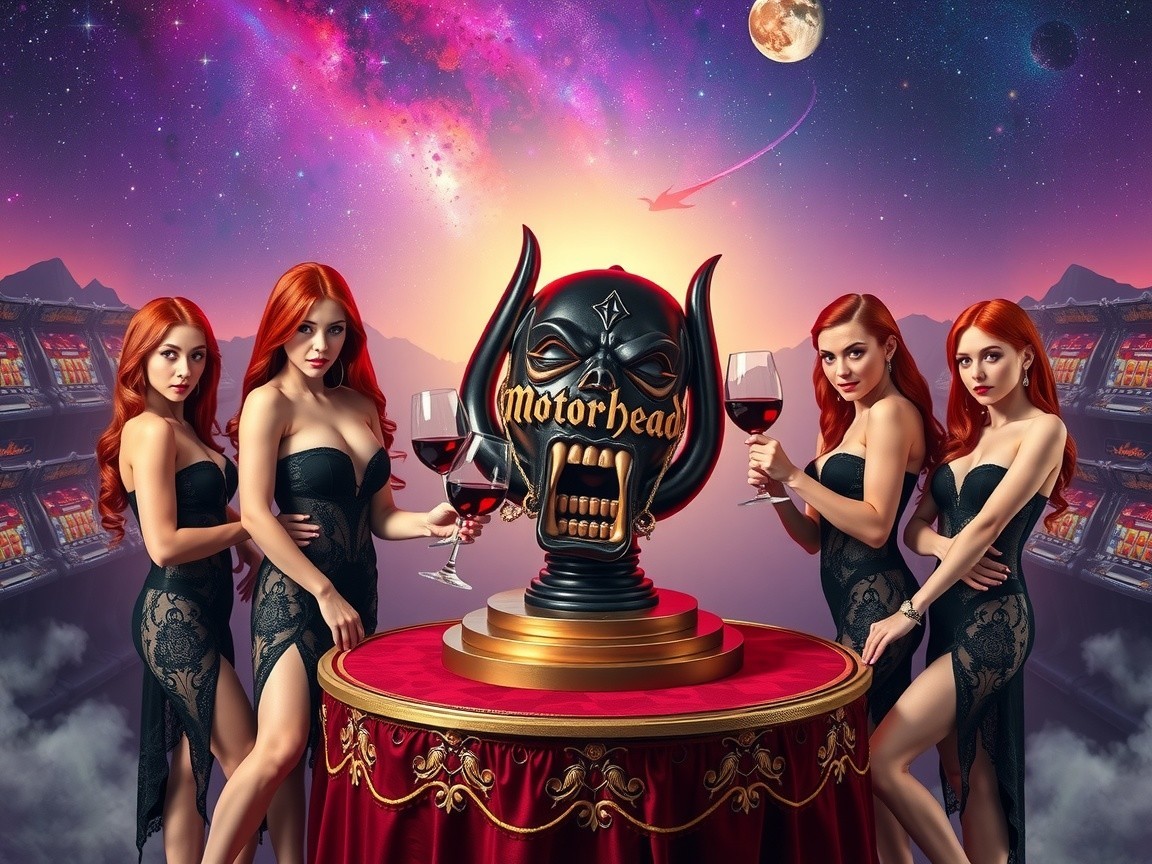 Five Women in Black Dresses with Red Wine and Logo